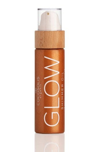 Óleo iluminador orgânico com brilho para corpo e rosto 110ml