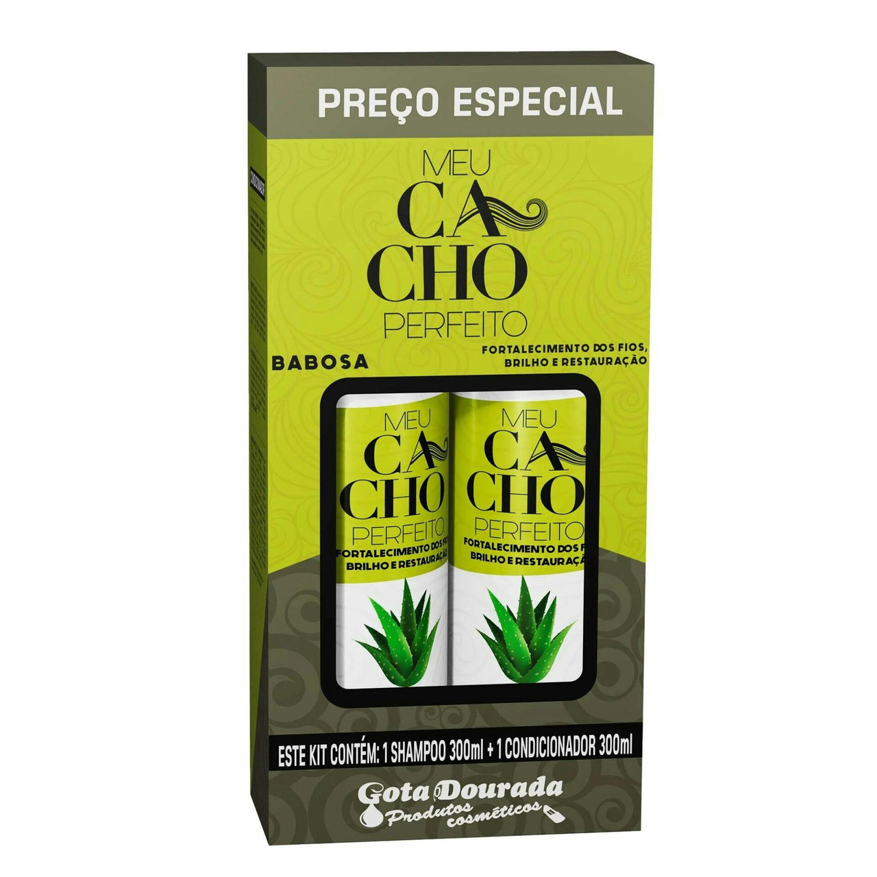 Kit Meu Cacho Perfeito Óleo de Babosa — Shampoo e Condicionador para Cabelos Cacheados