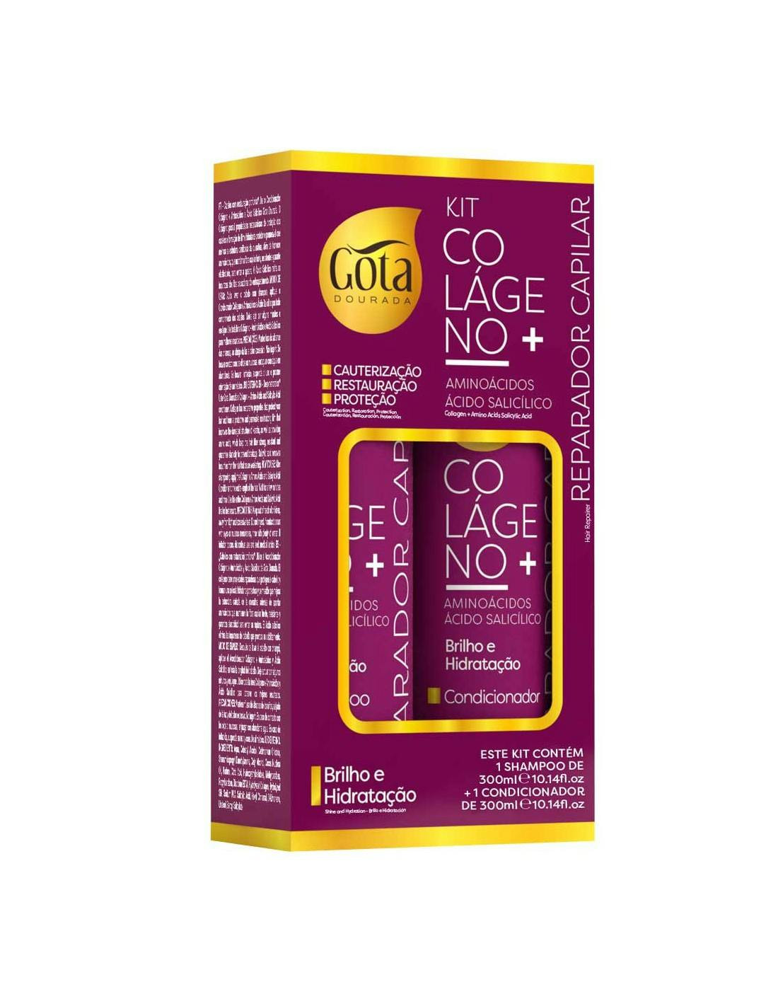 Shampoo e Condicionador Colágeno com Aminoácidos e Ácido Salicílico 2x300ml