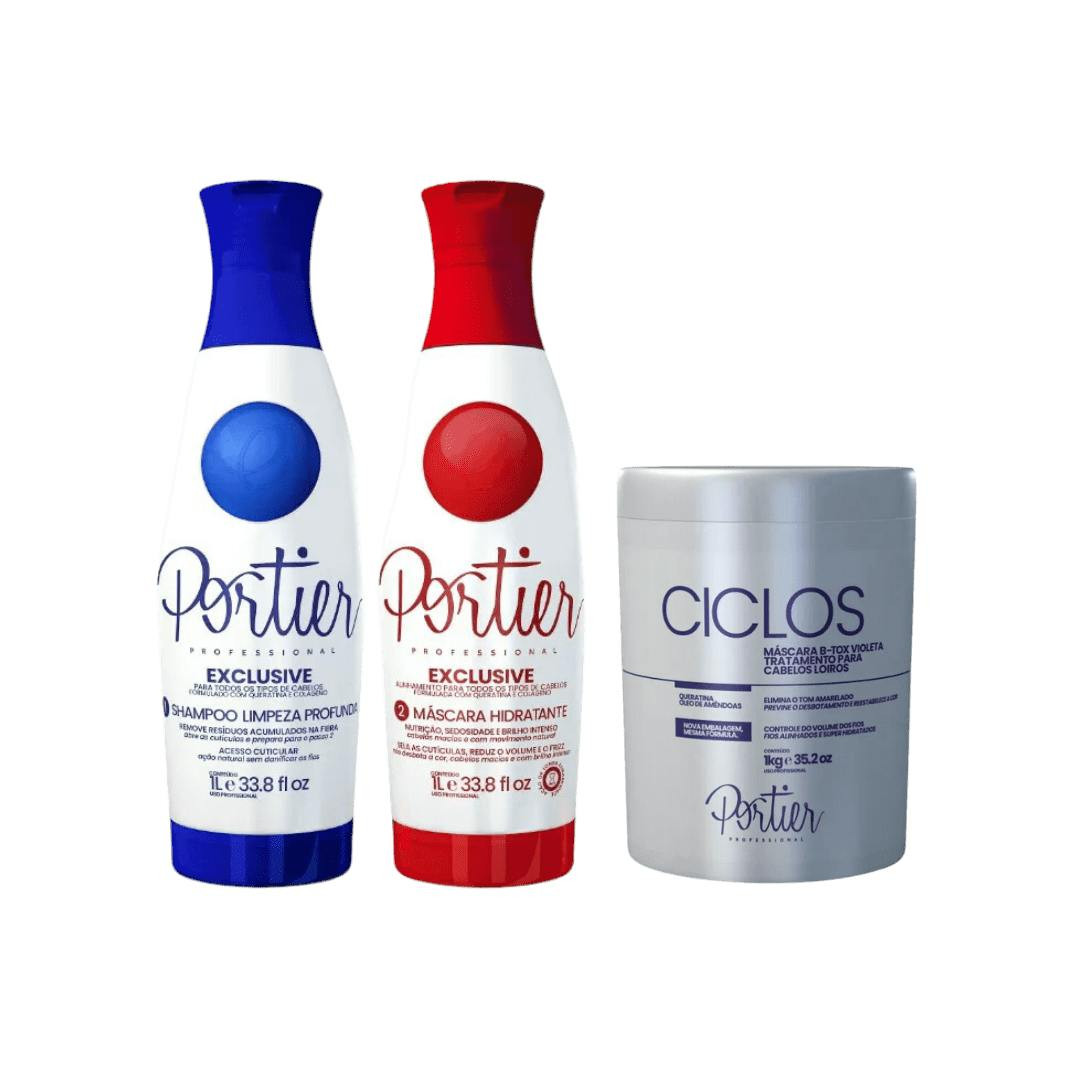 Kit alisamento progressivo e máscara matizadora Violet para cabelos loiros