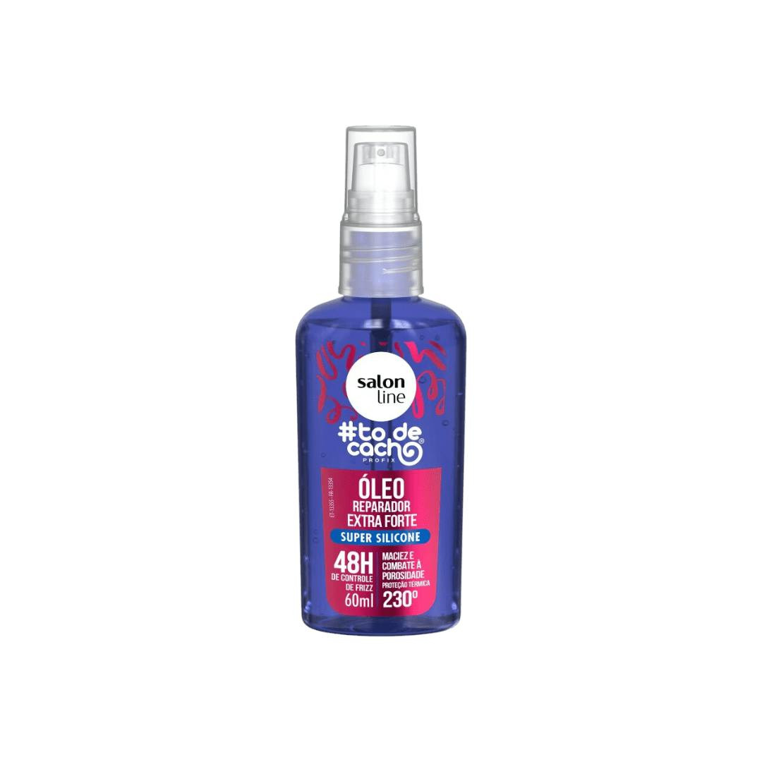 Óleo reparador Extra Forte com silicone para cabelos ondulados, cacheados e crespos