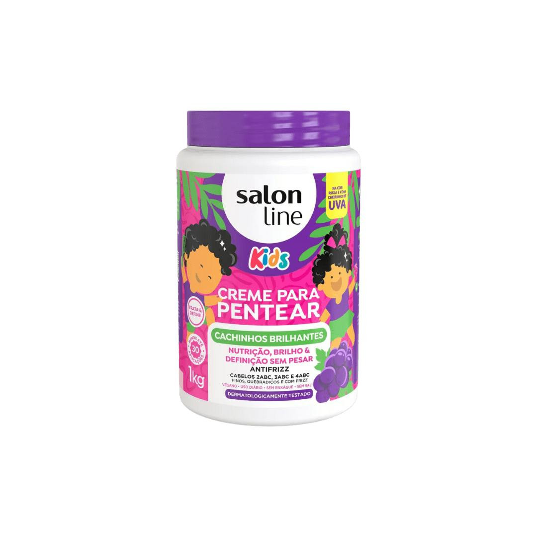 Creme para pentear Cachinhos Brilhantes Uva para crianças