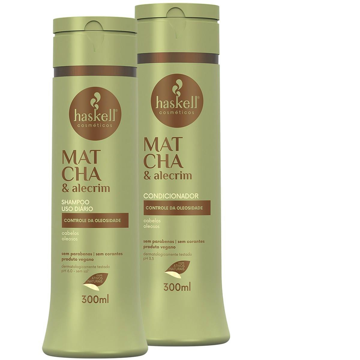 Kit Matcha e Alecrim Shampoo e Condicionador 300 ml - para cabelo oleoso