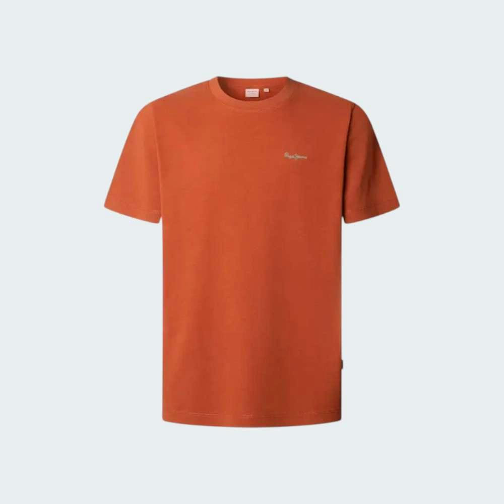 T-shirt Contrast em algodão laranja
