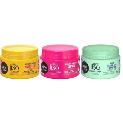 Cronograma capilar kit de máscaras Meu Liso 3x300 g