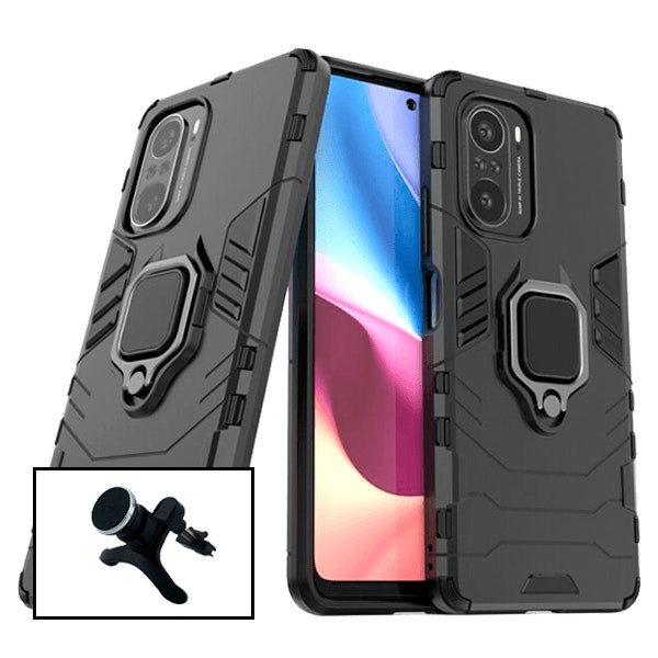 Soporte magnético de coche y funda Military Defender para Xiaomi Redmi K40 Pro
