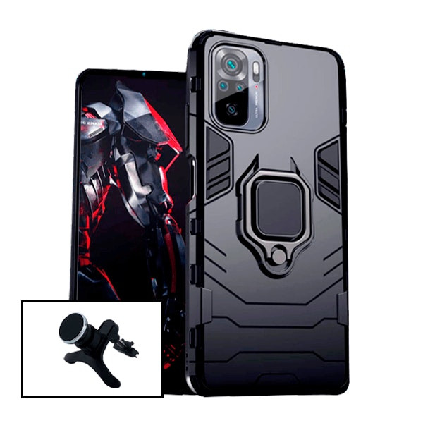 Magnetic car mount and Military Defender case kit for Redmi Note 10s