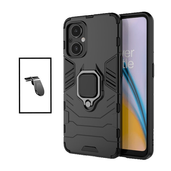 Soporte magnético y funda Military Defender para OnePlus Nord N20 5G - Negro