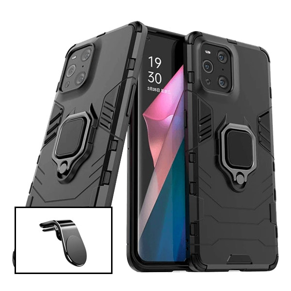 Kit soporte magnético con funda Military Defender para Find X3 Pro