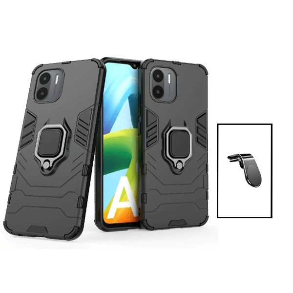 Soporte magnético y funda Military Defender para Xiaomi Redmi A2 - negro