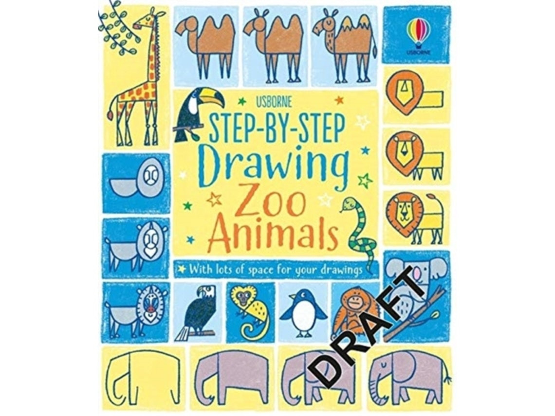 Step-by-step Drawing Zoo Animals de Fiona Watt (Inglés)