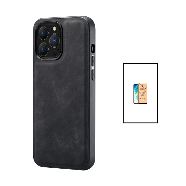 Funda Magnética de Cuero y CeramicGlass para iPhone 14 Pro Max