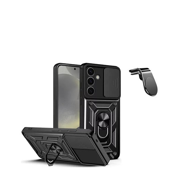 Funda y Soporte Magnético Universal para Galaxy S24 Plus - Negro