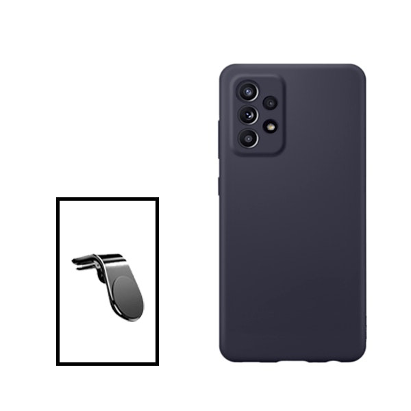 Funda de Silicona Líquida y Cristal Templado Full Cover para Samsung Galaxy A33 5G - Negro
