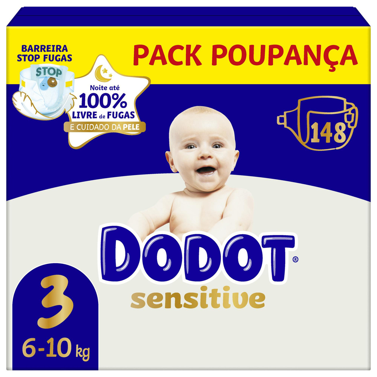 Dodot Sensitive T3 148 unidades -  (6-10 kg)