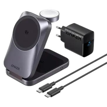 Anker Prime MagGo 3-In-1 Carregador Sem Fios 25W Preto