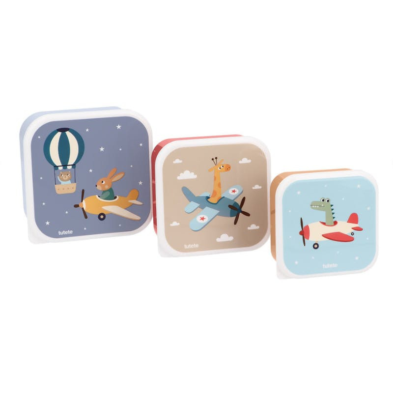 Tutete 3 Lancheiras Planes | Caixas Snacks Infantil BPA Free