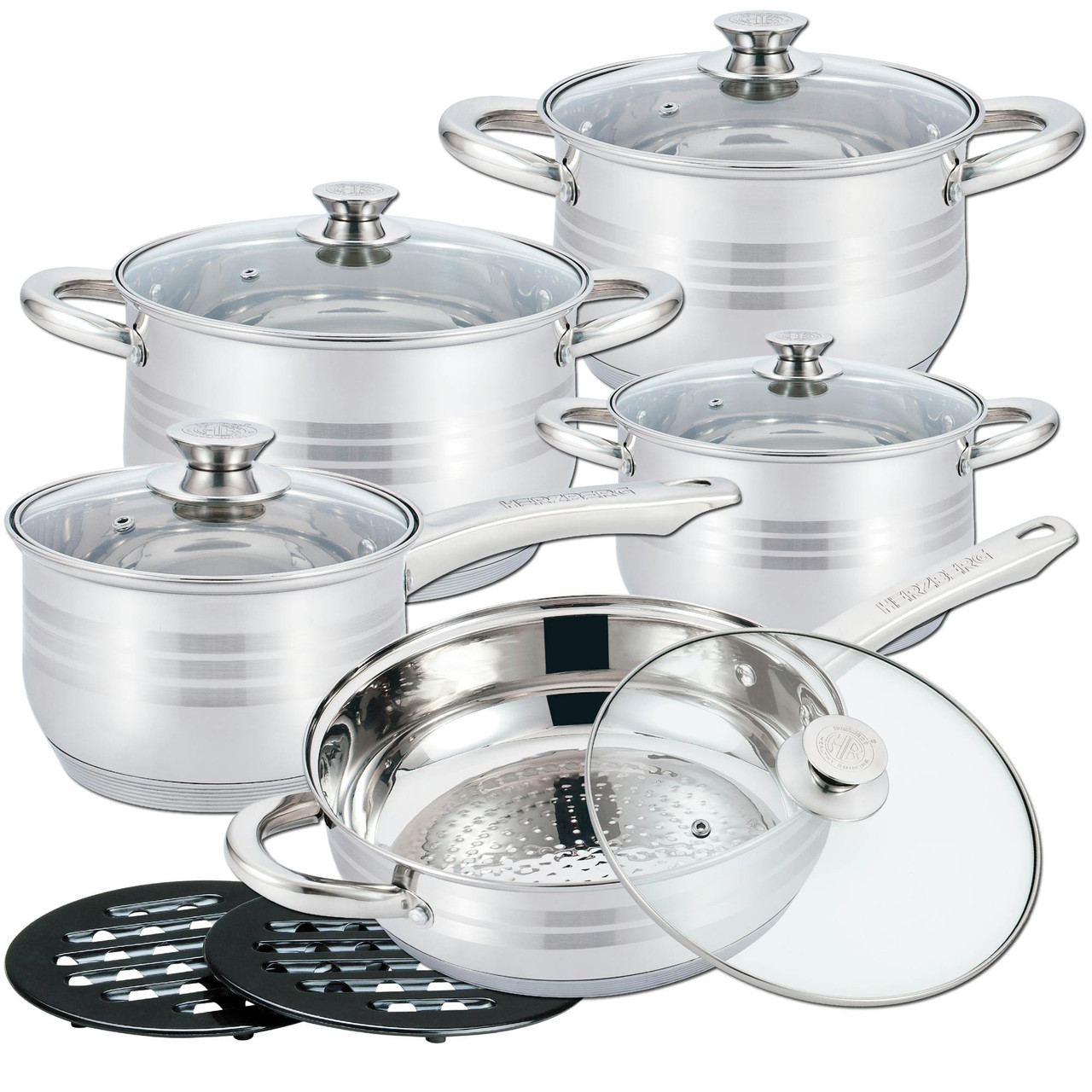 Herzberg® Conjunto de Cozinha 12 Peças em Aço Inoxidável HG-1242
