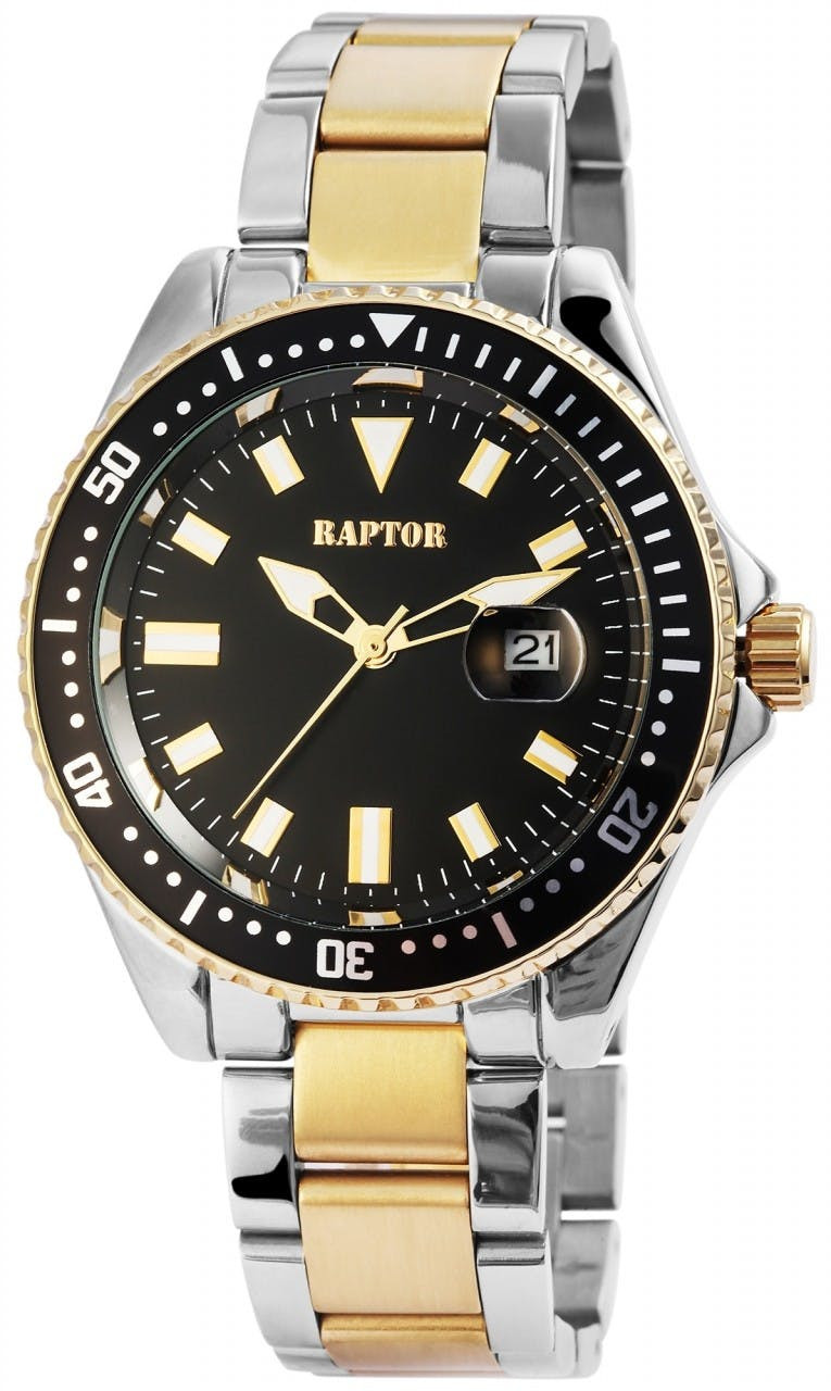 Relógio Raptor ® Serious Homem com Bracelete em Aço Inoxidável e Exibição de Data - RA20233-004