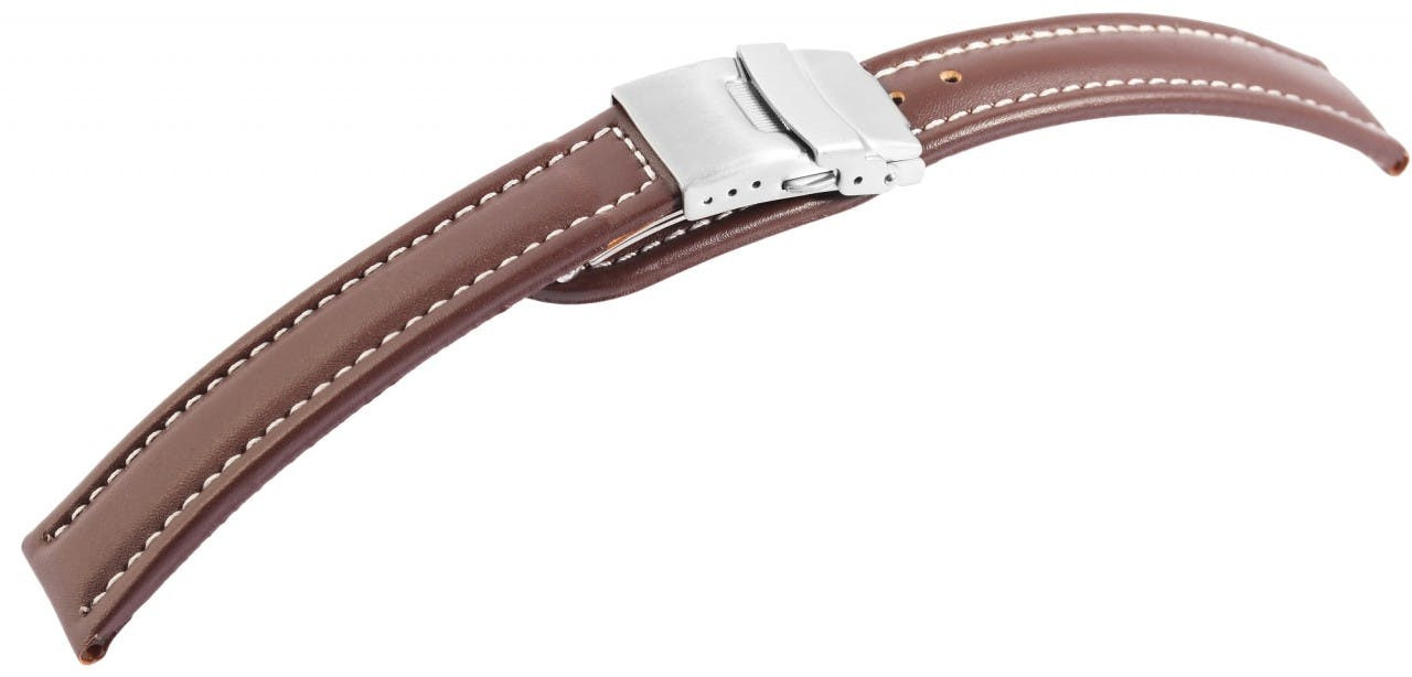 Bracelete para Relógio em Pele Genuína Castanho 24 mm - 8000386-240