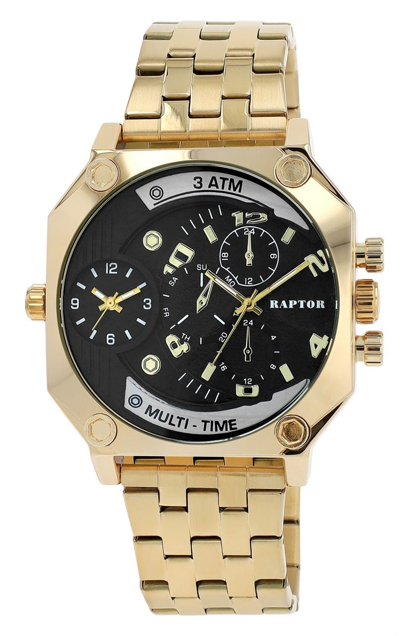 Relógio Raptor ® Magnus Homem com Bracelete em Aço Inoxidável Multi-Time - RA20389-002