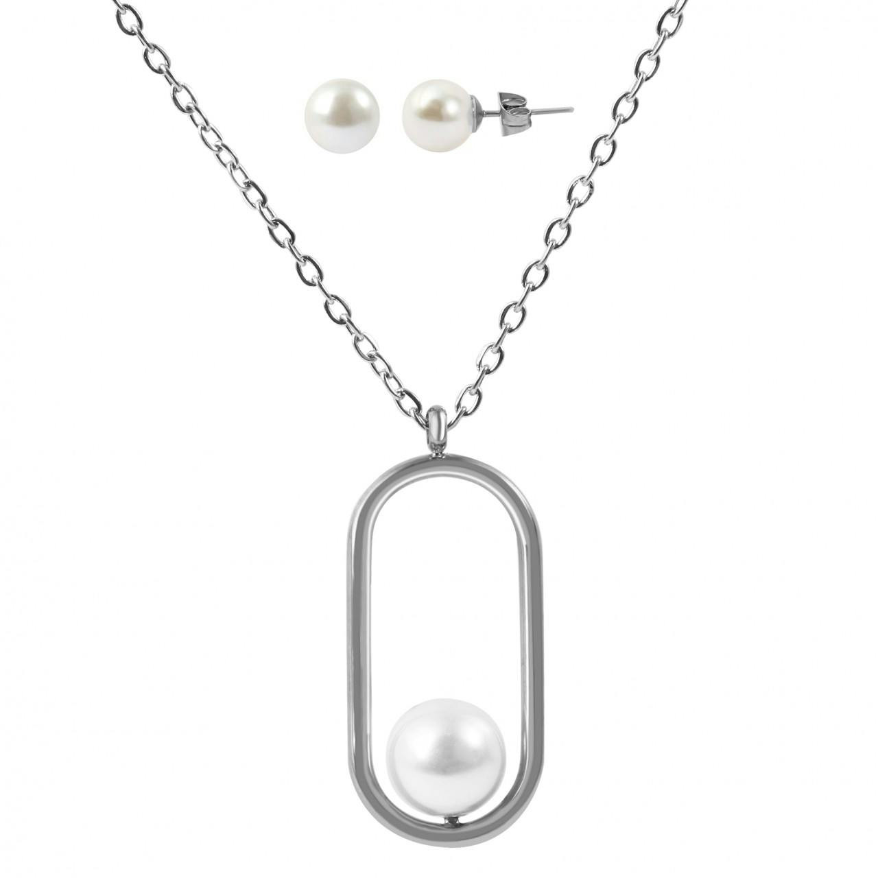 Akzent® Conjunto Colar e Brincos em Aço Inoxidável - 5010395-001