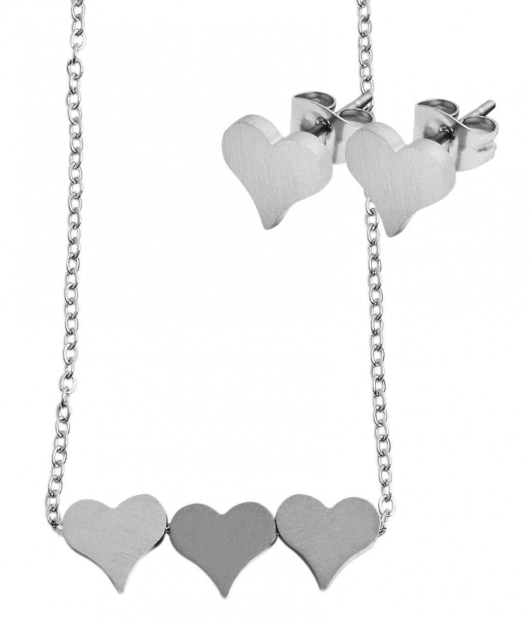 Akzent® Conjunto Colar + Brincos Coração 0134