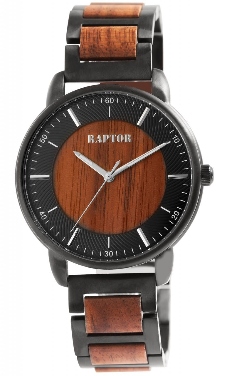Relógio Raptor® Homem com Bracelete em Madeira e Aço Inoxidável - RA20368-002