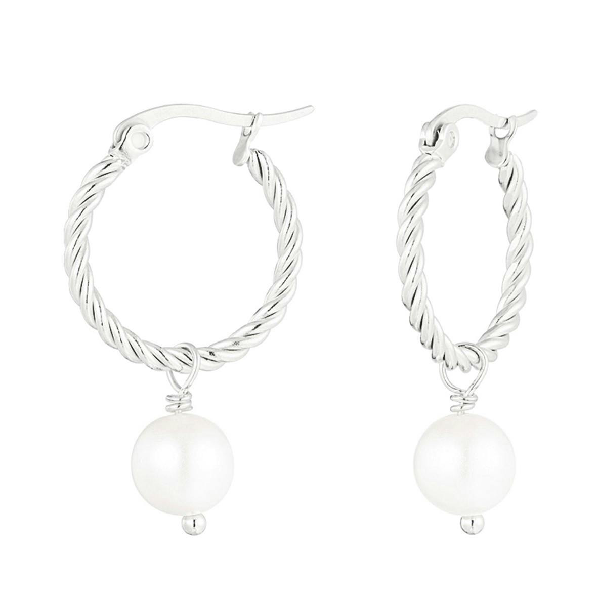 MonBijoux by Ophélia® Brincos Pratedos com Pedra KST6281