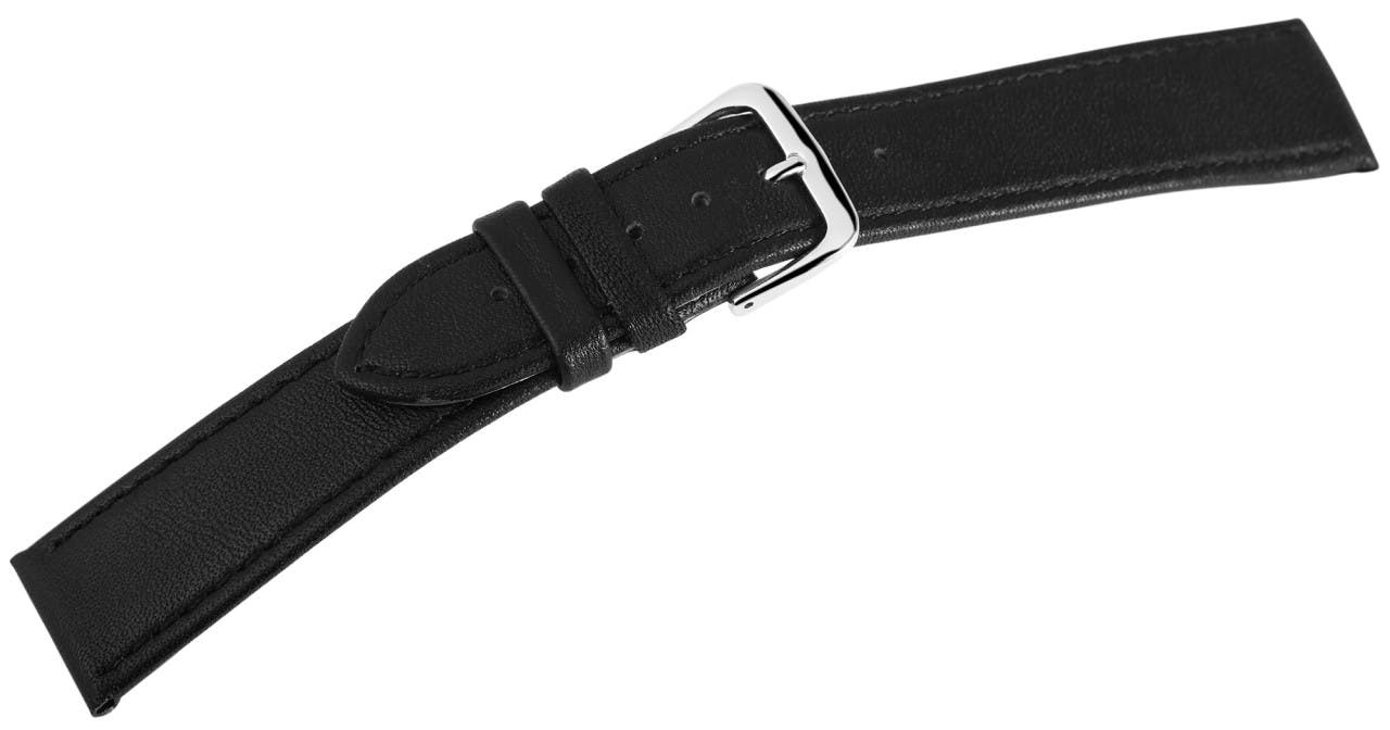 Conjunto de braceletes para Relógio em Pele Genuína Preto 18 mm