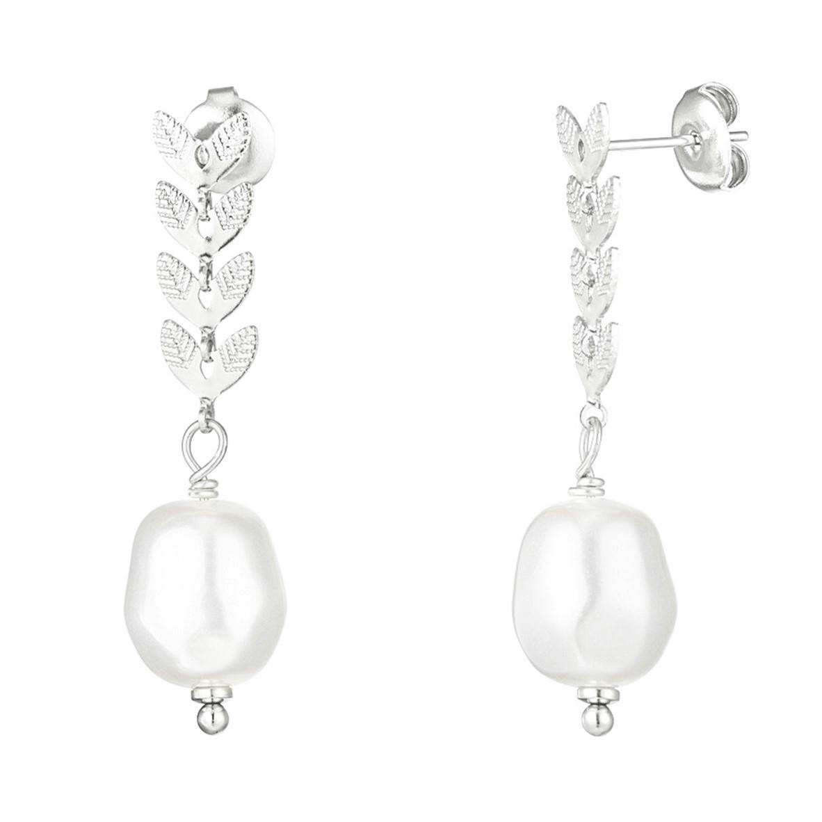 MonBijoux by Ophélia® Brincos Prateados com Pedra KST0166