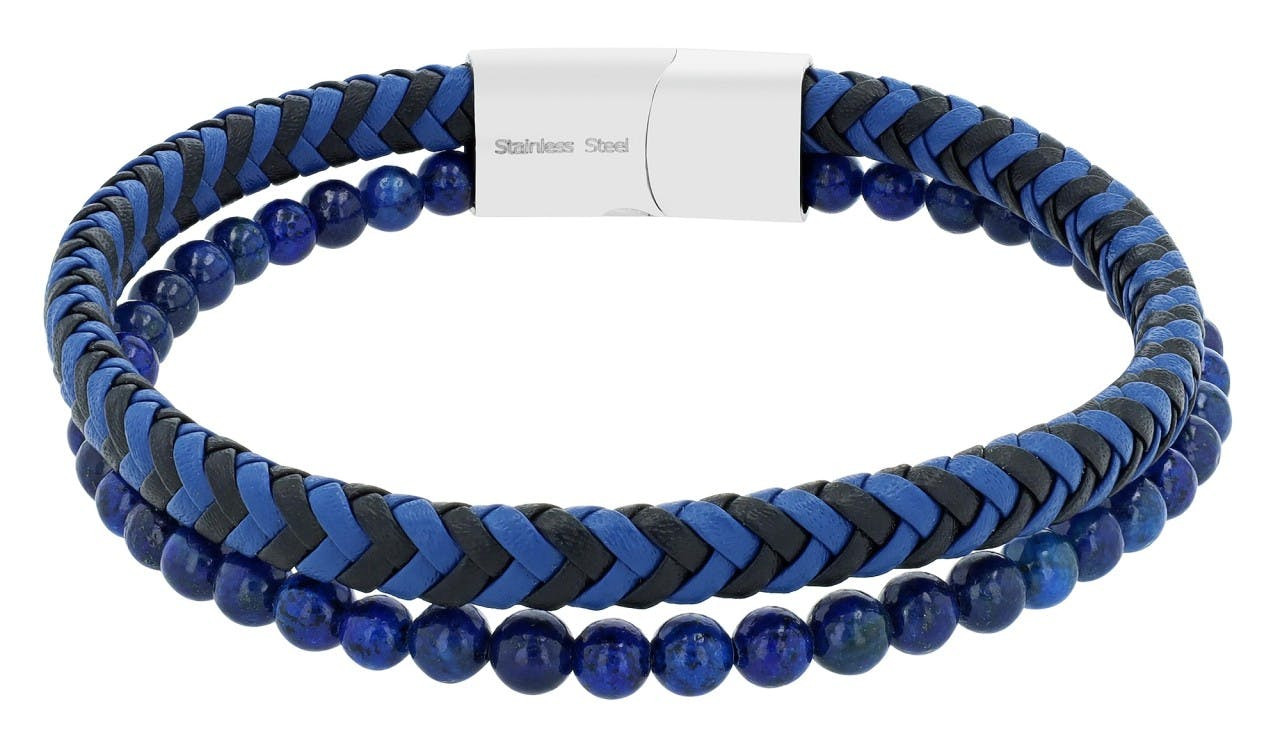 Raptor® Pulseira em Couro Genuíno com Pedra Natural RA50219