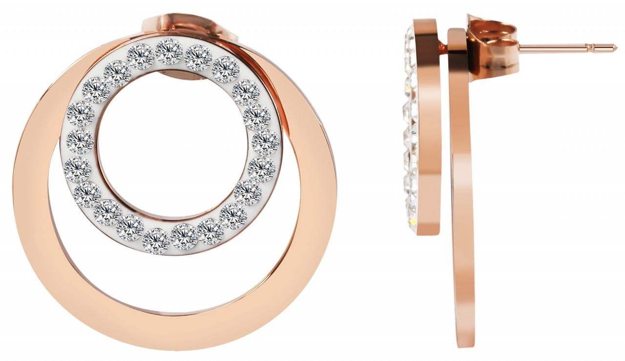 Akzent® Brincos Rose Gold em Aço Inoxidável com Simili - 0165