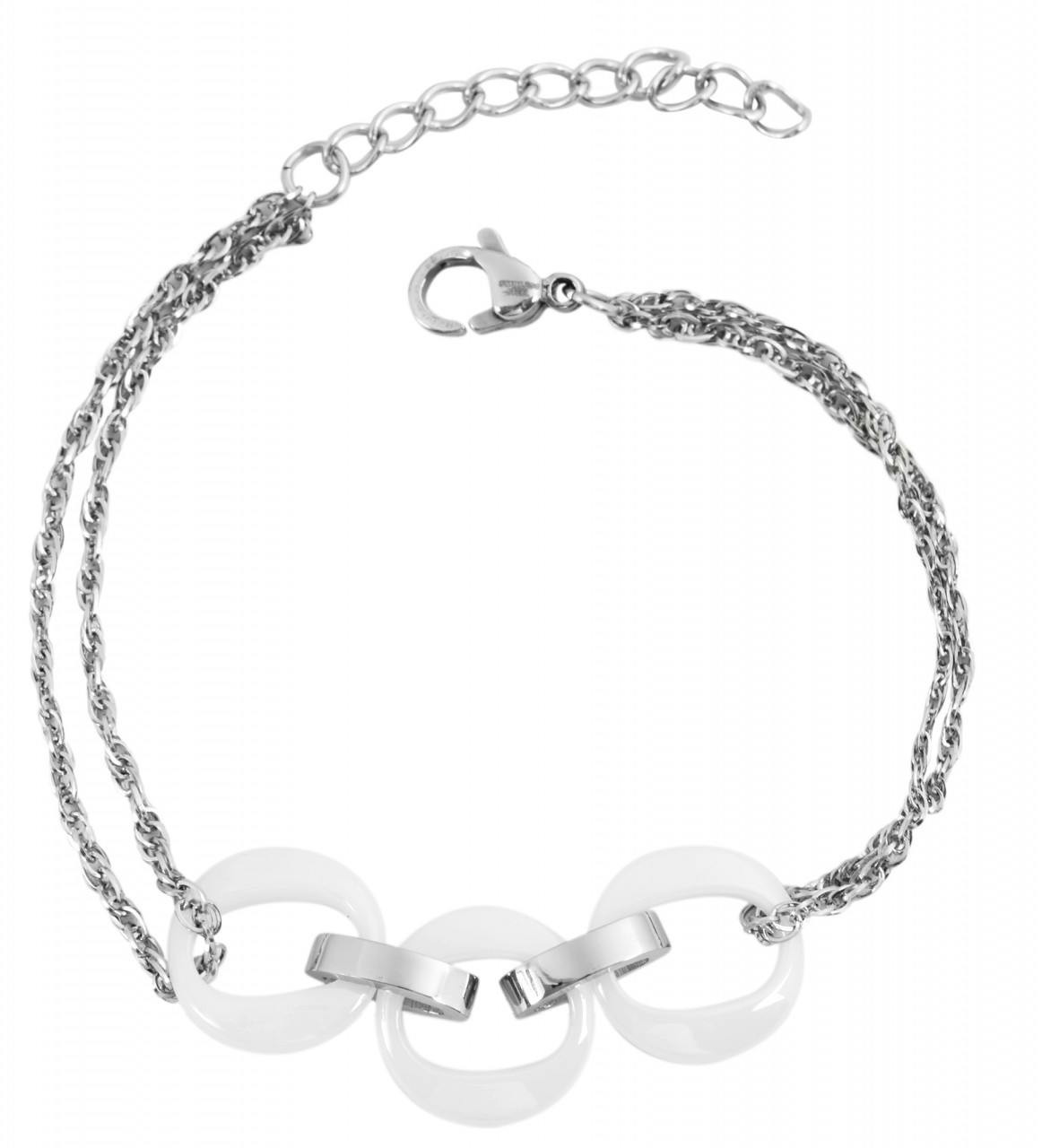 Akzent® Pulseira em Aço Inoxidável e Cerâmica - 0011