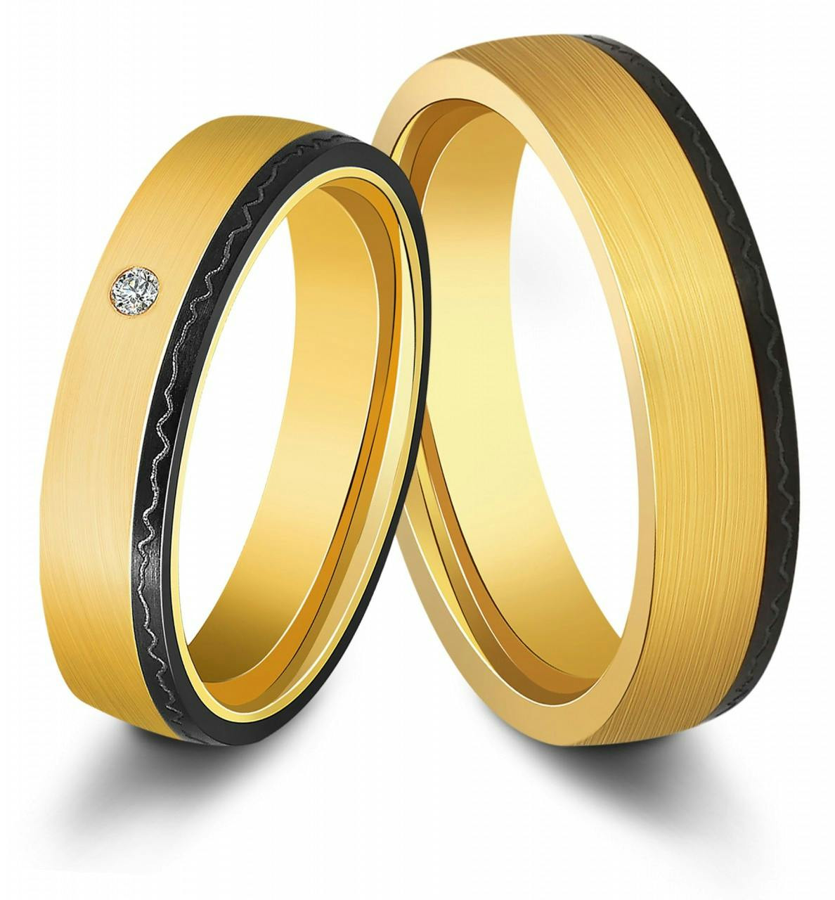 Akzent® Anel Masculino Dourado em Aço Inoxidável - Tam.66 - 0217