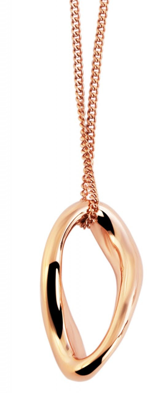 Akzent® Colar com Pingente Rose Gold em Aço Inoxidável – 45+5 cm