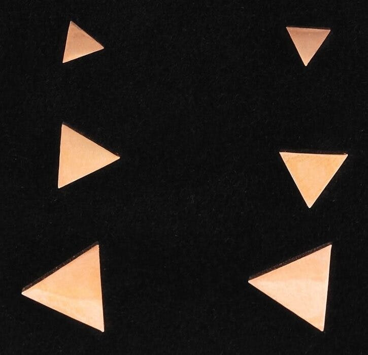 Akzent® Conjunto Brincos Triângulos Rose Gold em Aço Inoxidável - 0218