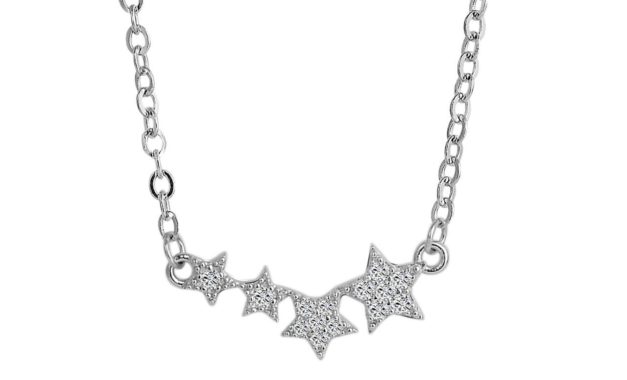 Colar Estrelas em Prata de Lei 925 Helena com Zircónias Banhado a Ródio