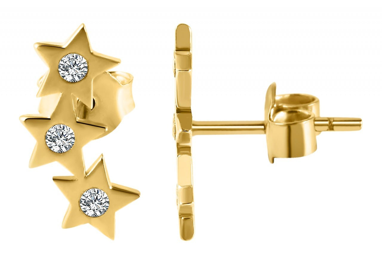 Joalharia Ouro 8k – Brincos em Ouro com Zircónias "Larina" - 5500057-002