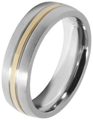 Akzent® Anel Unissexo Bicolor em Aço Inoxidável – Tam.64 – 0017