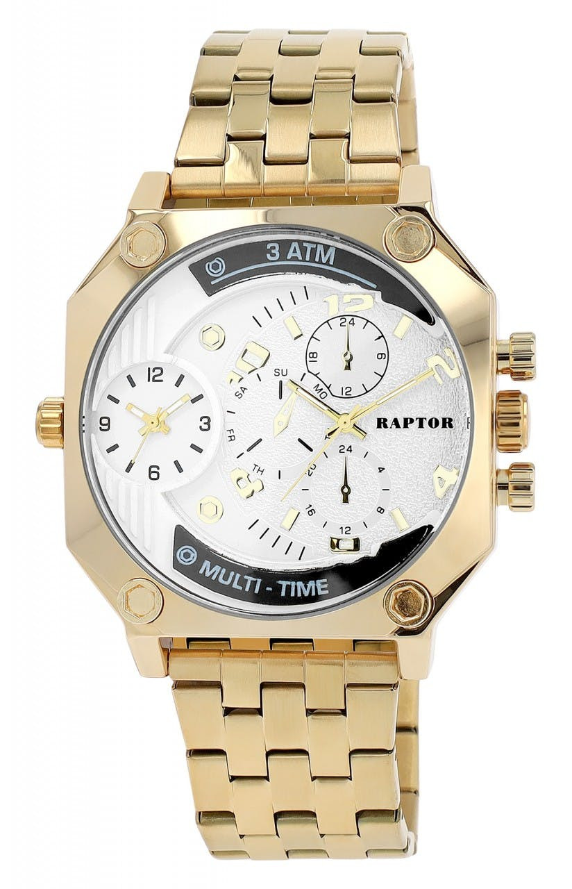 Relógio Raptor ® Magnus Homem com Bracelete em Aço Inoxidável Multi-Time - RA20389-005