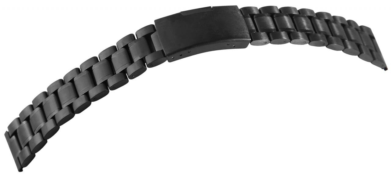 Bracelete para Relógio em Aço Inoxidável Preto 24 mm