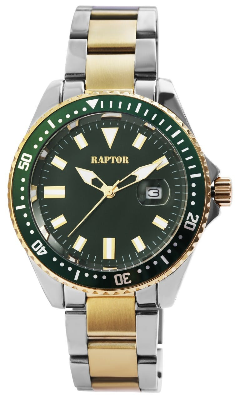 Relógio Raptor ® Serious Homem com Bracelete em Aço Inoxidável e Exibição de Data - RA20233-009