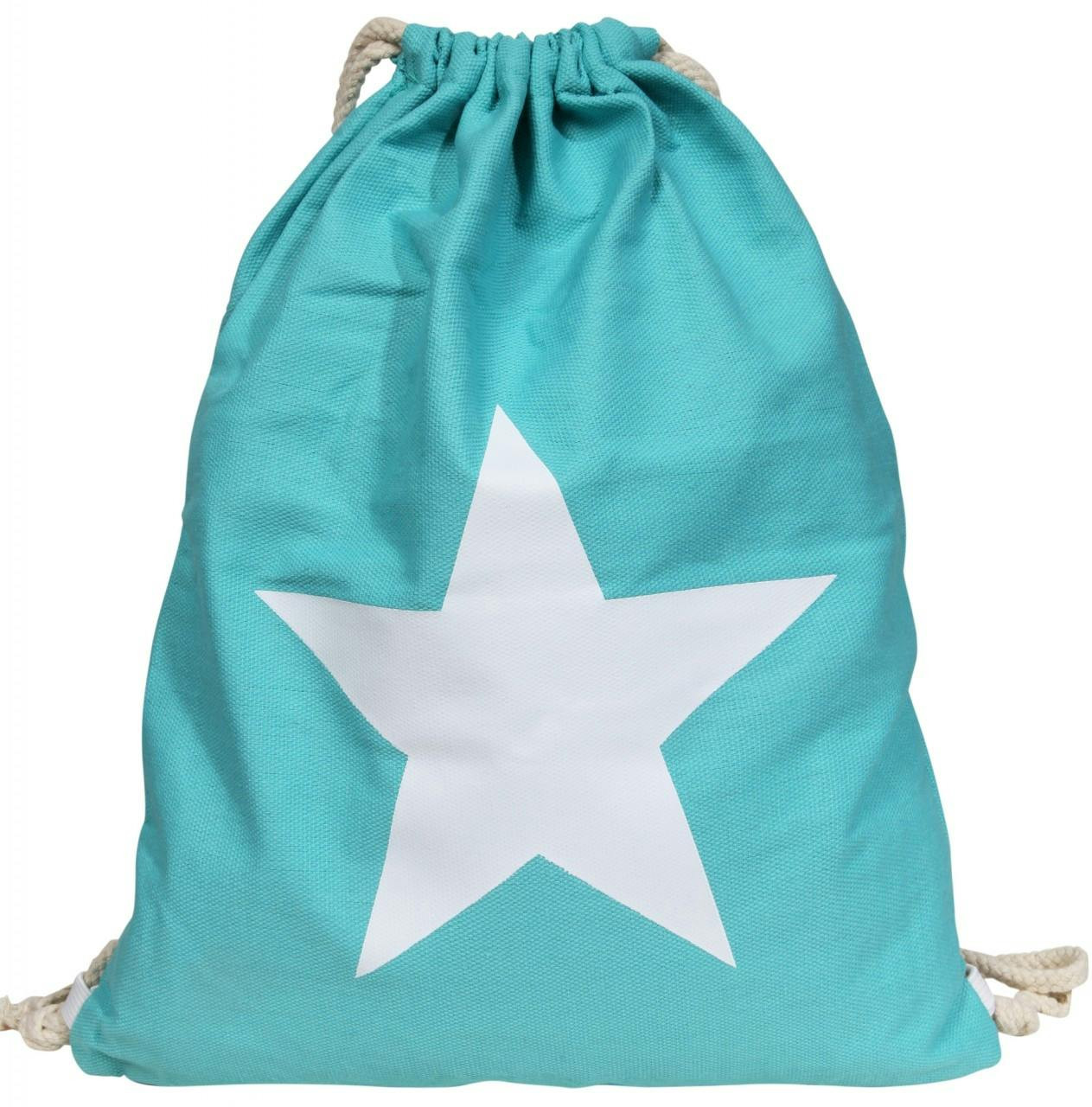 Mestre Artesão® Saco Mochila Estrela Azul em Tecido - 0021