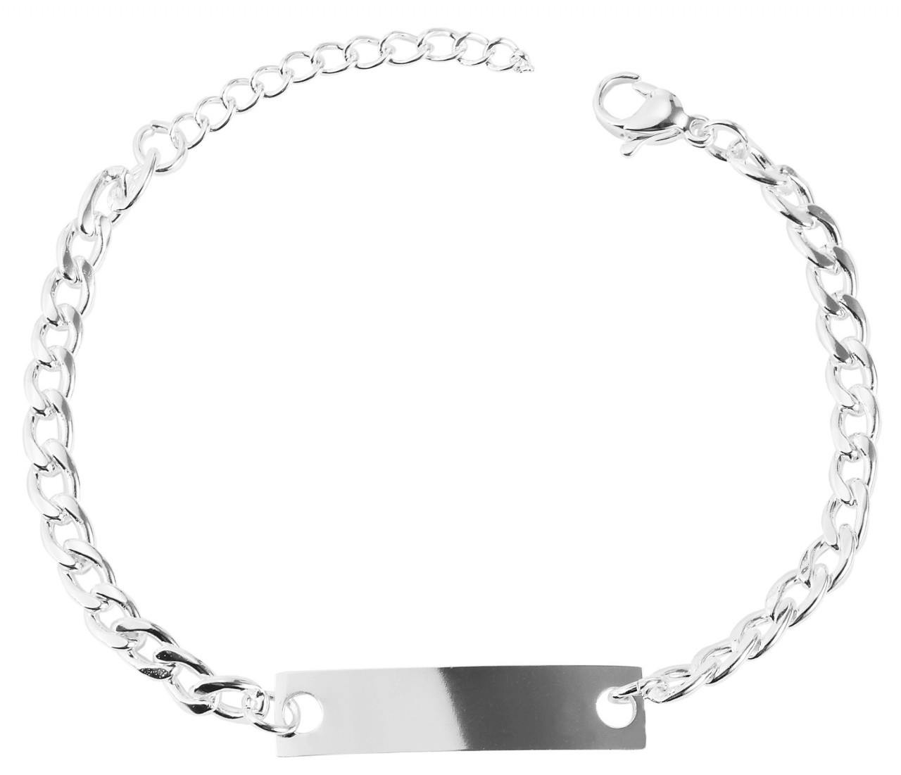 Akzent® Pulseira com Placa de Gravação em Aço Inoxidável - 0280