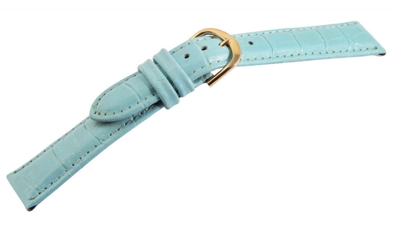 Bracelete para Relógio em Pele Genuína Turquesa 18 mm