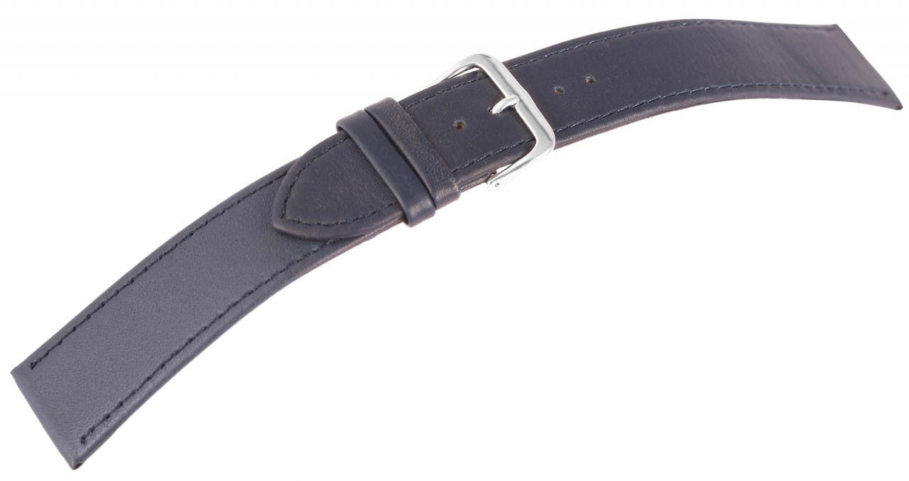 Mestre Artesão® Bracelete de Relógio Azul Escuro em Couro Genuíno - 24mm - 0425