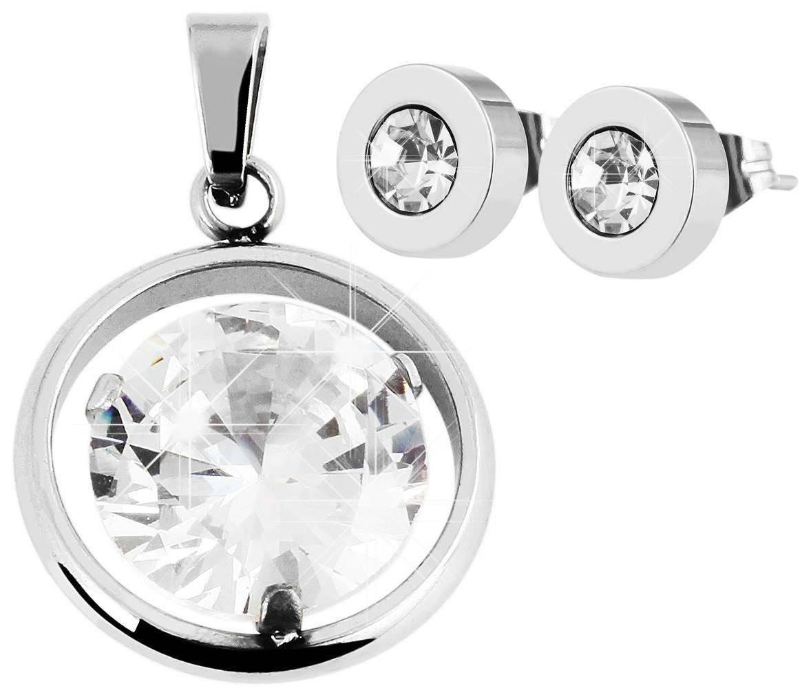 Akzent® Conjunto Pingente e Brincos com Pedra de Zircônia
