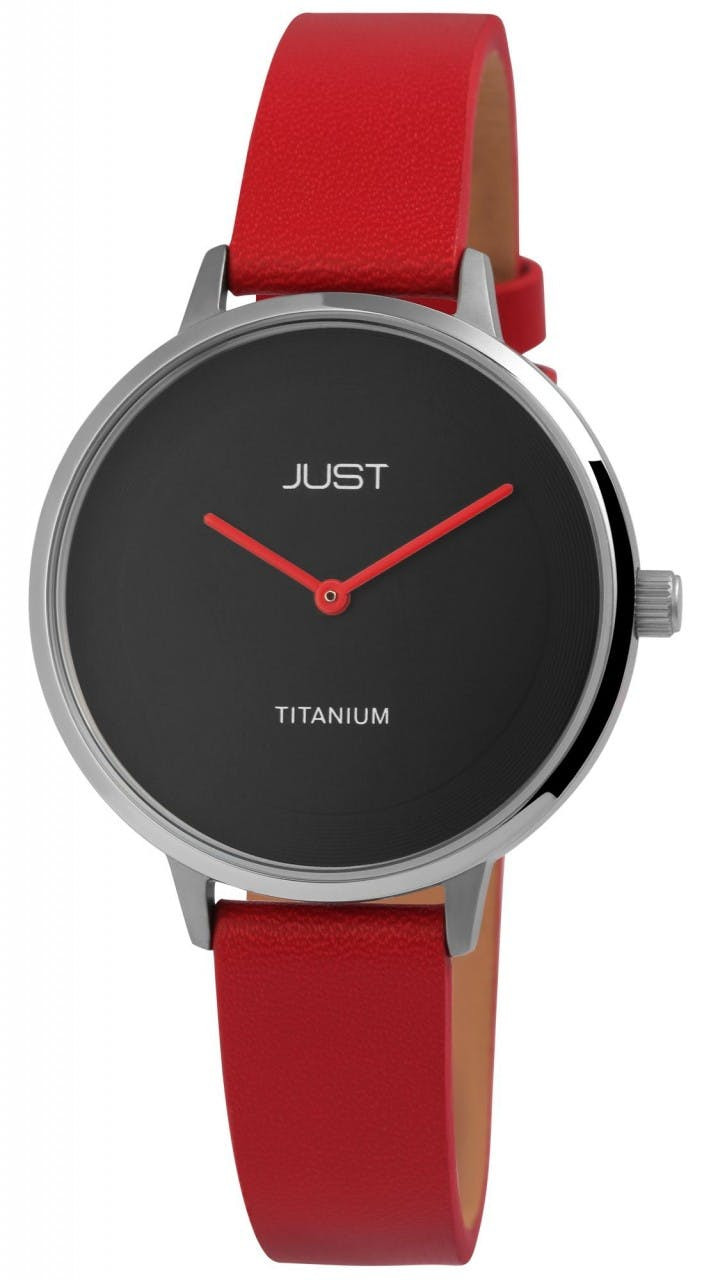 Relógio Just® Mulher em Titânio com Bracelete em Pele Genuína - JU10187-003