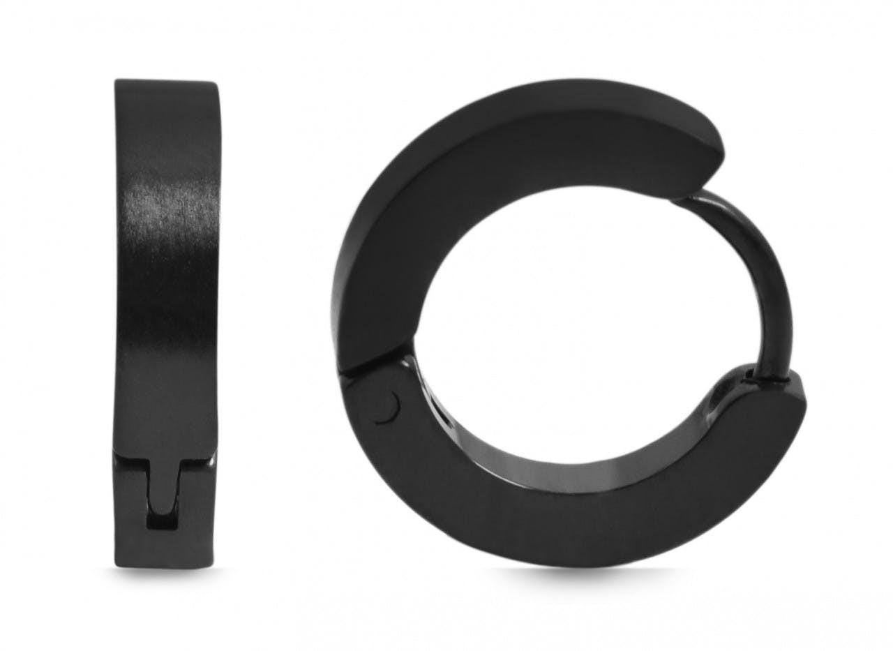 Akzent® Argolas Pretas em Aço Inoxidável - 9 mm - 0381
